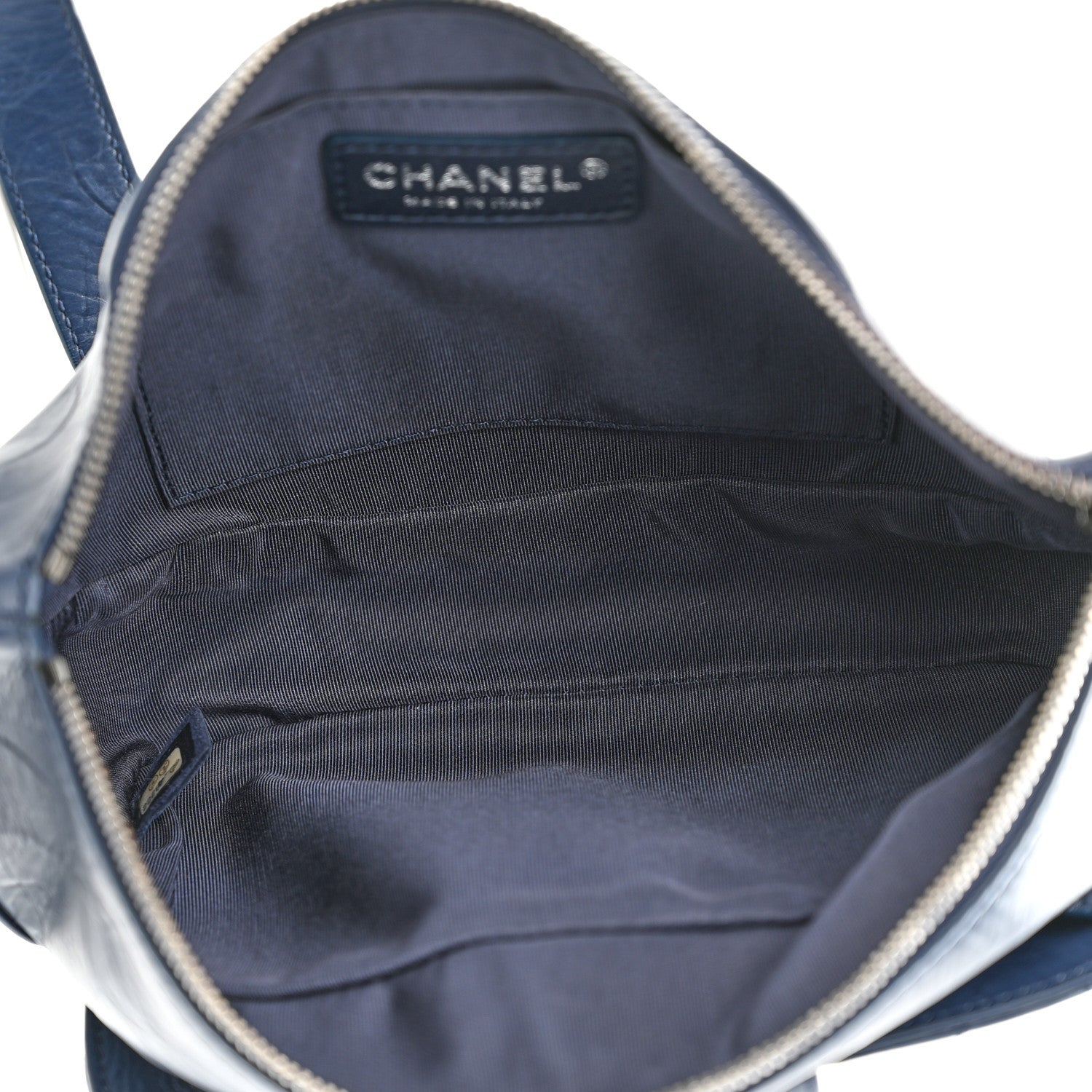 Chanel Crumpled Calfskin Quilted Casual Rock Waist Bag Fanny Pack Blue 4 of 9
