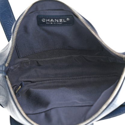 Chanel Crumpled Calfskin Quilted Casual Rock Waist Bag Fanny Pack Blue 4 of 9