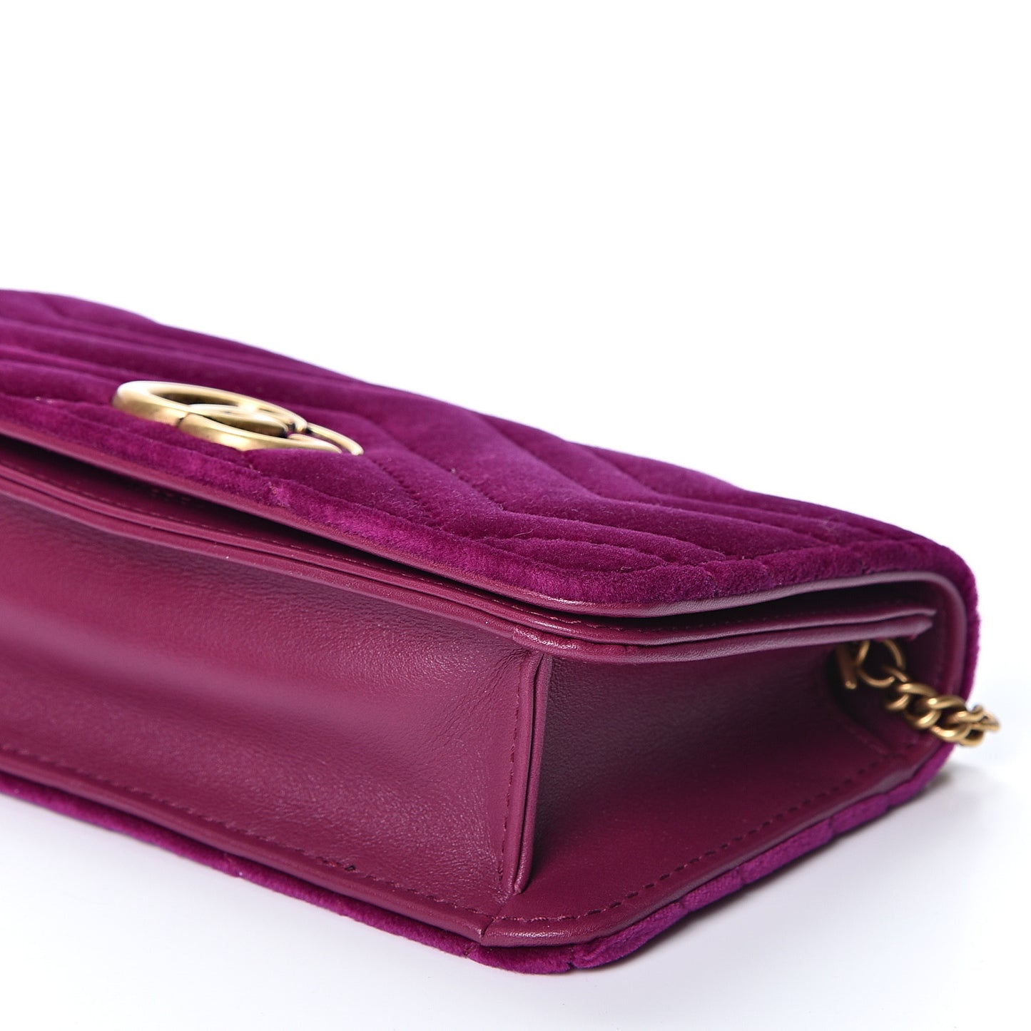 Velvet Matelasse GG Marmont Mini Bag Fuchsia Violet Cyclamen