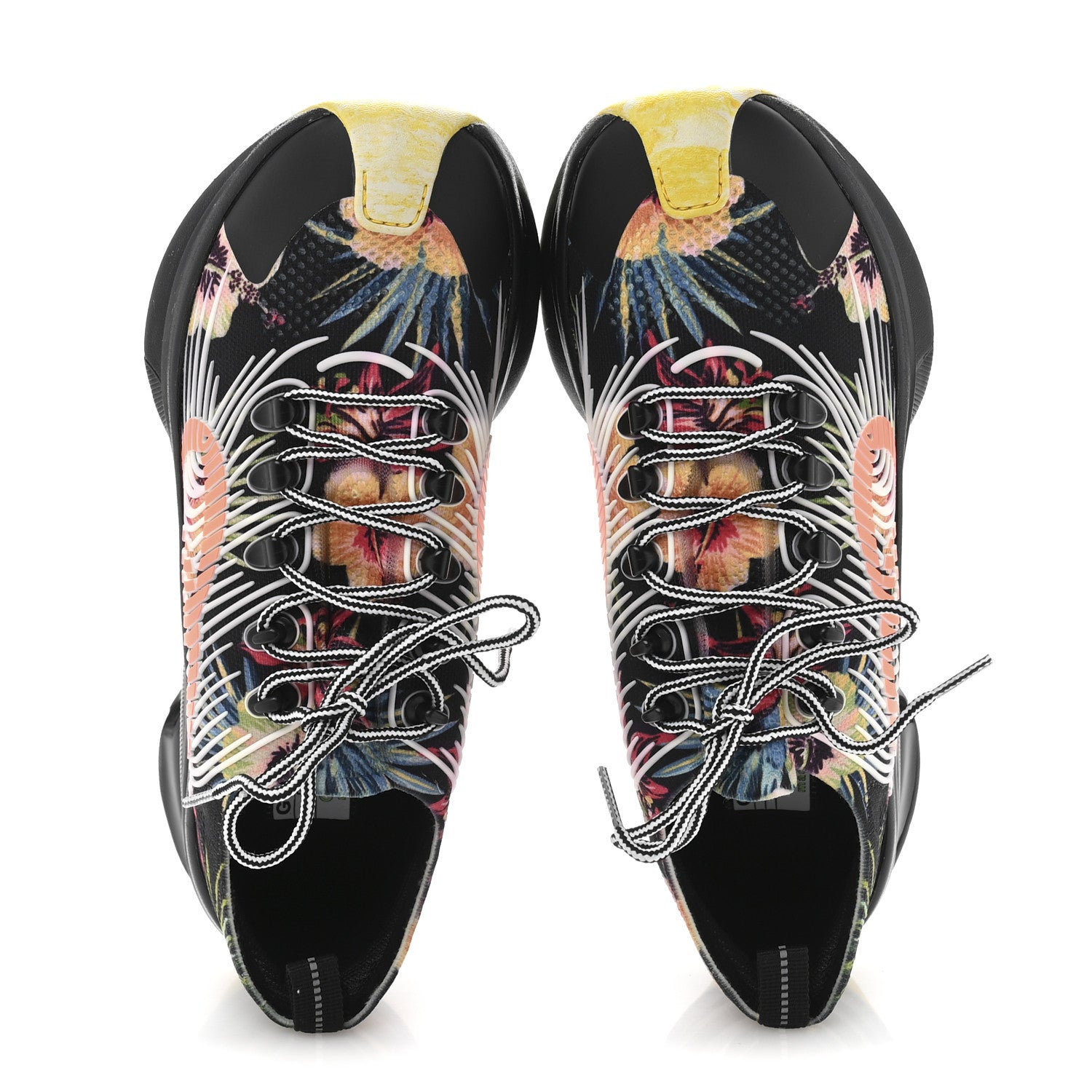 Gucci Technical Knit Fabric Waves Mens Gucci Run Sneakers 10 Black Multicolor 2 of 9