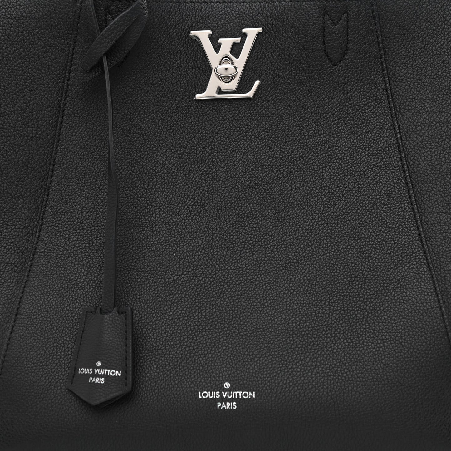 Calfskin Lockme Cabas Black