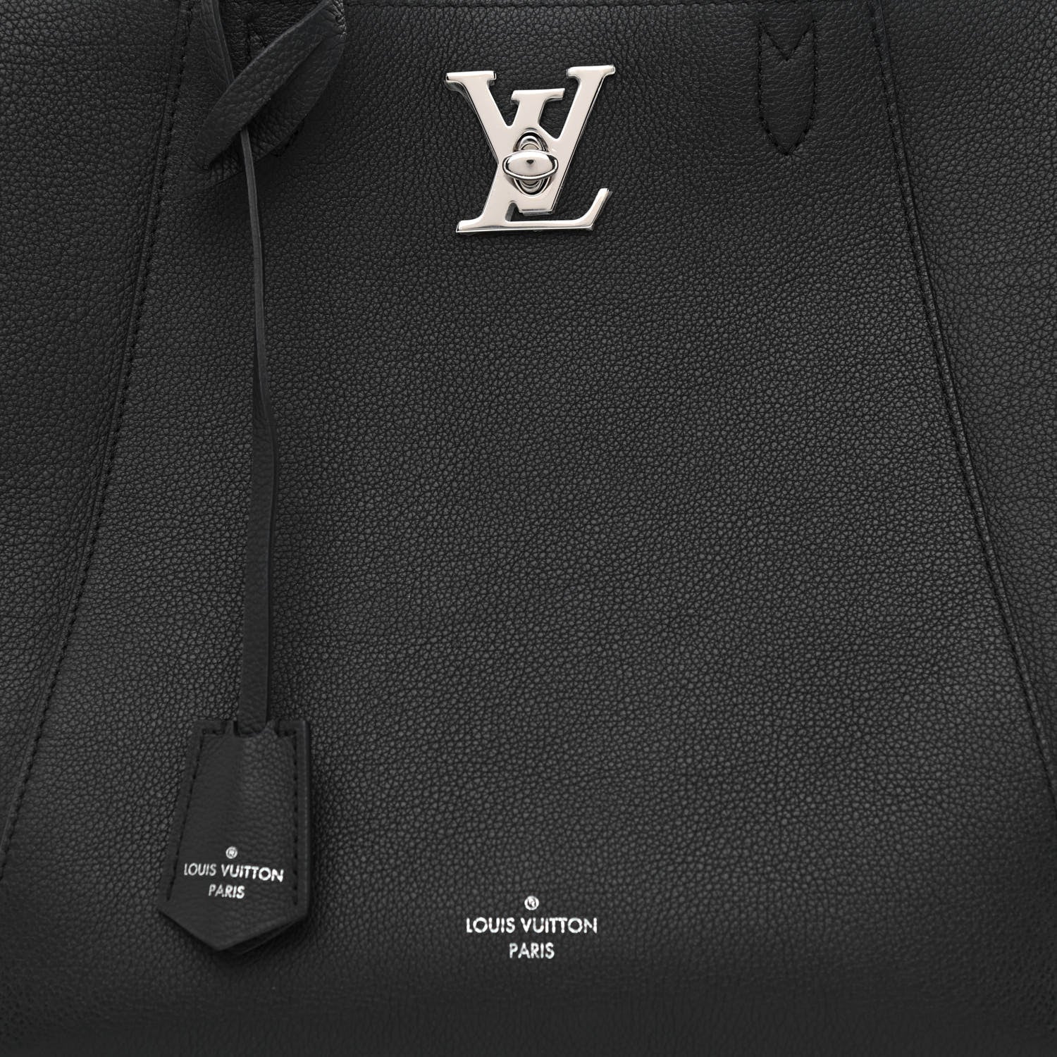 Louis Vuitton Calfskin Lockme Cabas Black 8 of 12