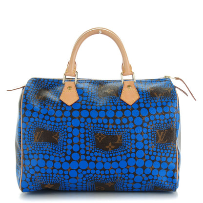Louis Vuitton Monogram Kusama Town Speedy 30 Blue 1 of 4
