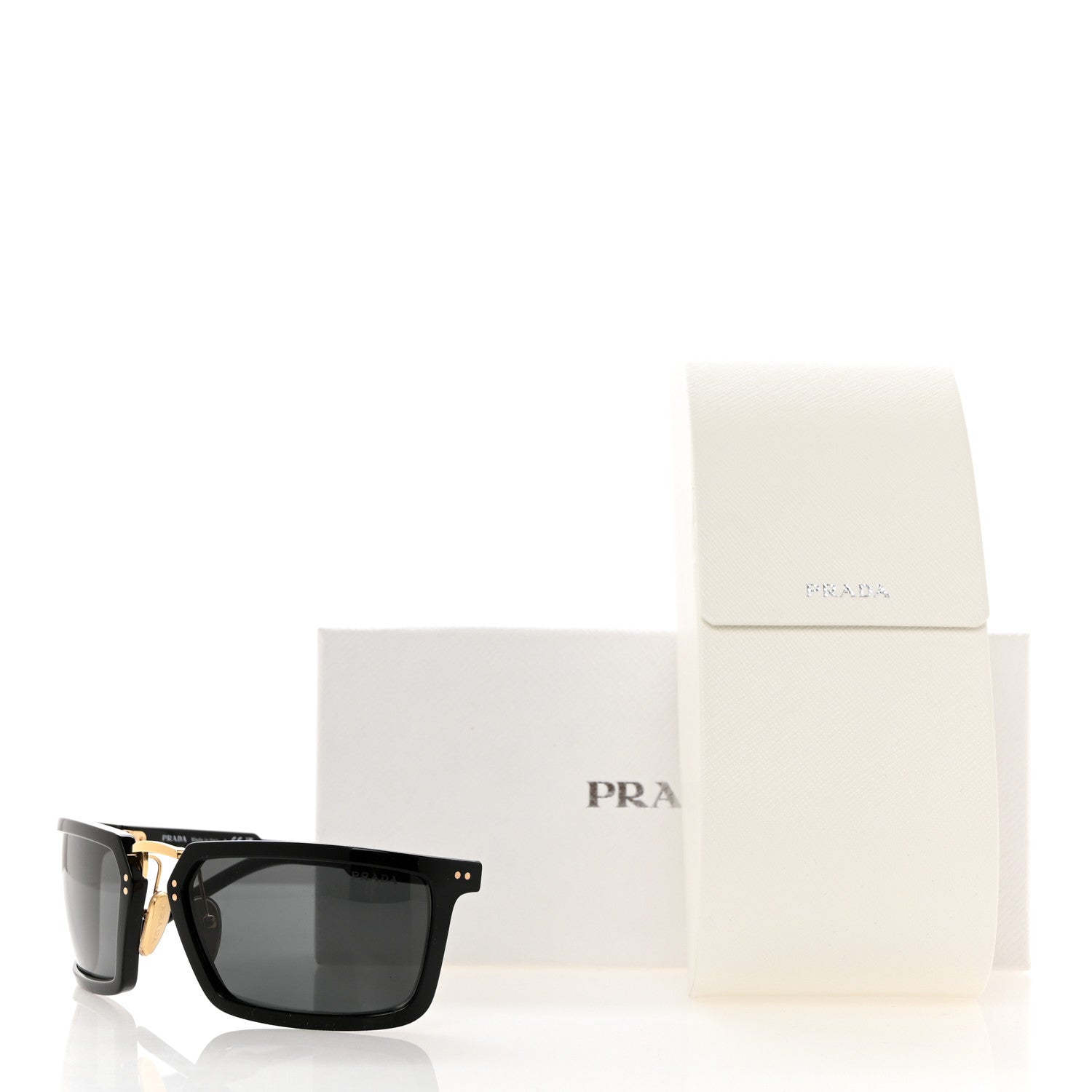 Prada Acetate Sunglasses SPR A11 Black Gold 8 of 8