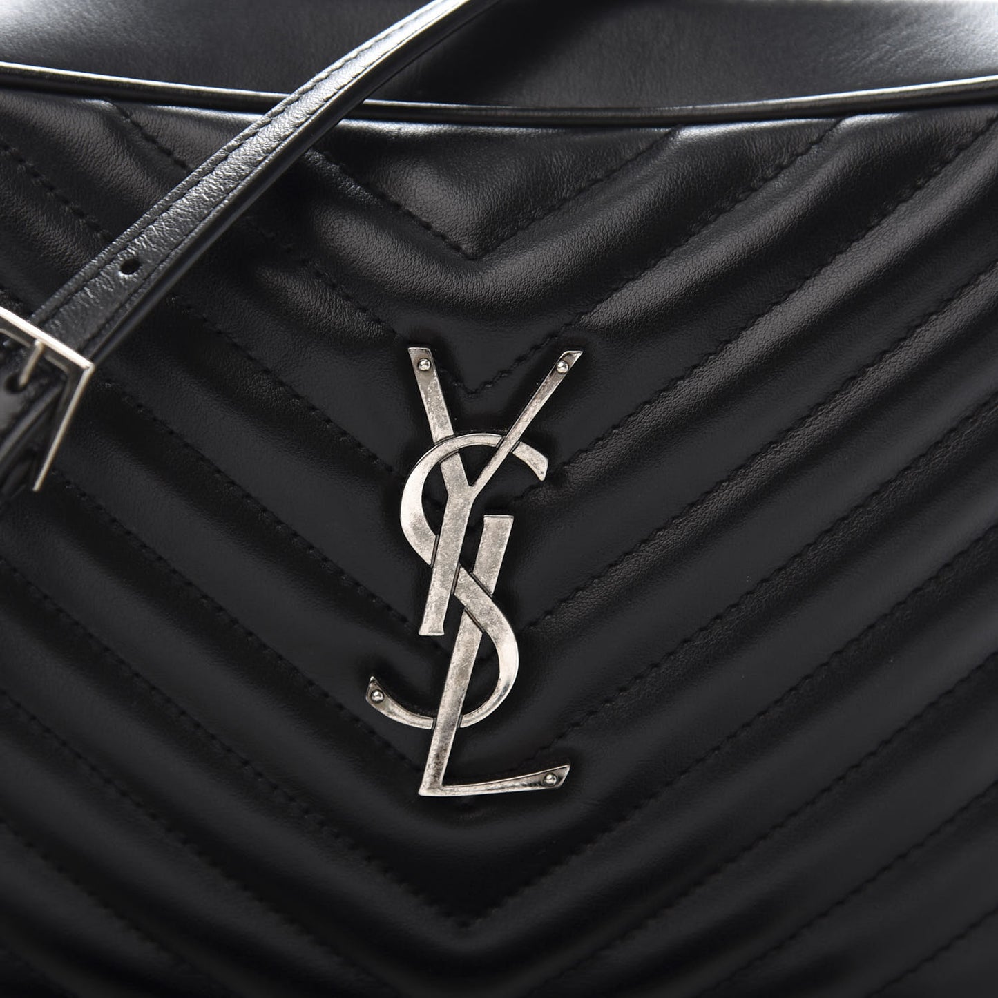 Calfskin Matelasse Monogram Lou Camera Bag Black