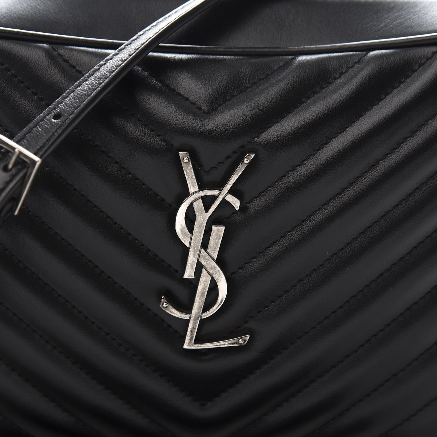Saint Laurent Calfskin Matelasse Monogram Lou Camera Bag Black 11 of 11