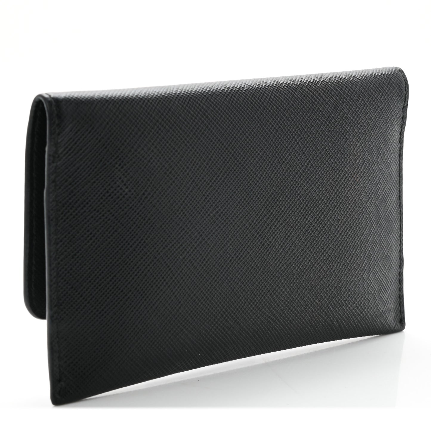 Saffiano Metal Flap Wallet Black