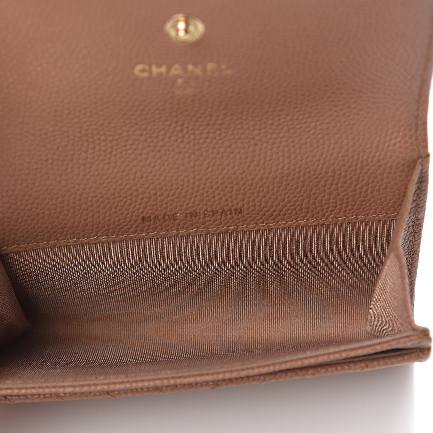 Chanel Caviar Chevron Quilted Boy Card Holder Dark Beige 5 of 8