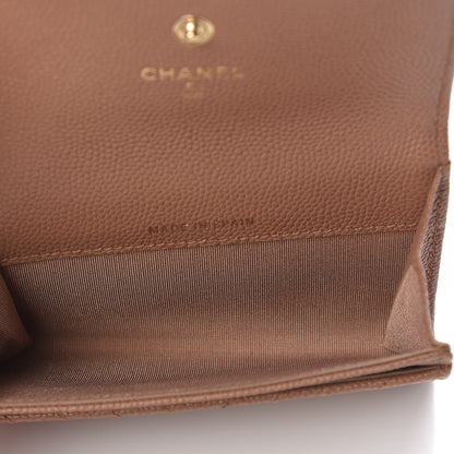 Chanel Caviar Chevron Quilted Boy Card Holder Dark Beige 5 of 8