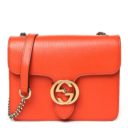 Gucci Dollar Calfskin Small Interlocking G Shoulder Bag Sun Orange 1 of 10