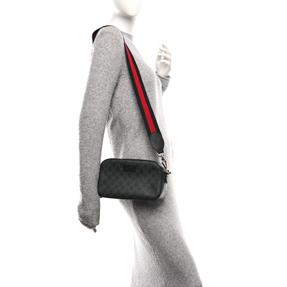 Gucci GG Supreme Monogram Web Shoulder Bag Black Grey 2 of 9