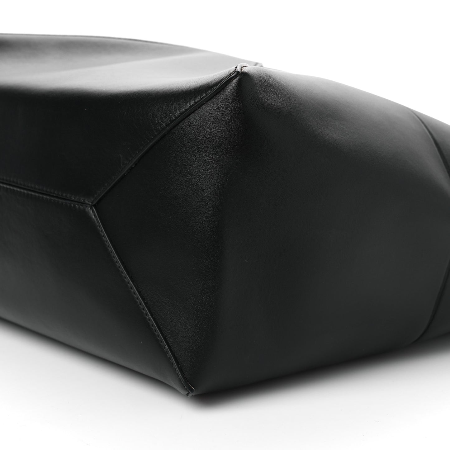 Shiny Calfskin Large Puzzle Fold Tote Black