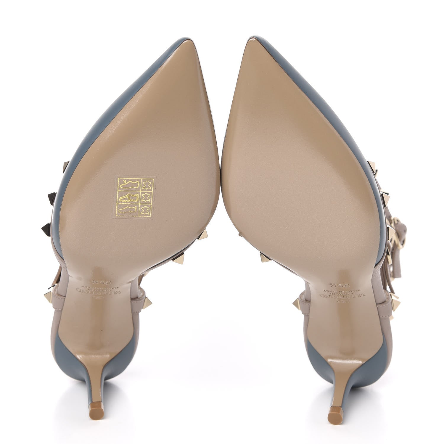 Valentino Garavani Calfskin Nappa Rockstud Ankle Strap 65mm Pumps 35.5 Amadeus Poudre 5 of 8