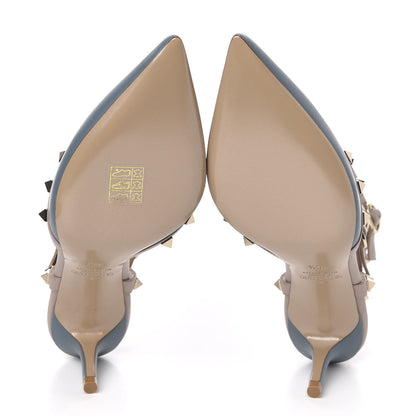 Valentino Garavani Calfskin Nappa Rockstud Ankle Strap 65mm Pumps 35.5 Amadeus Poudre 5 of 8