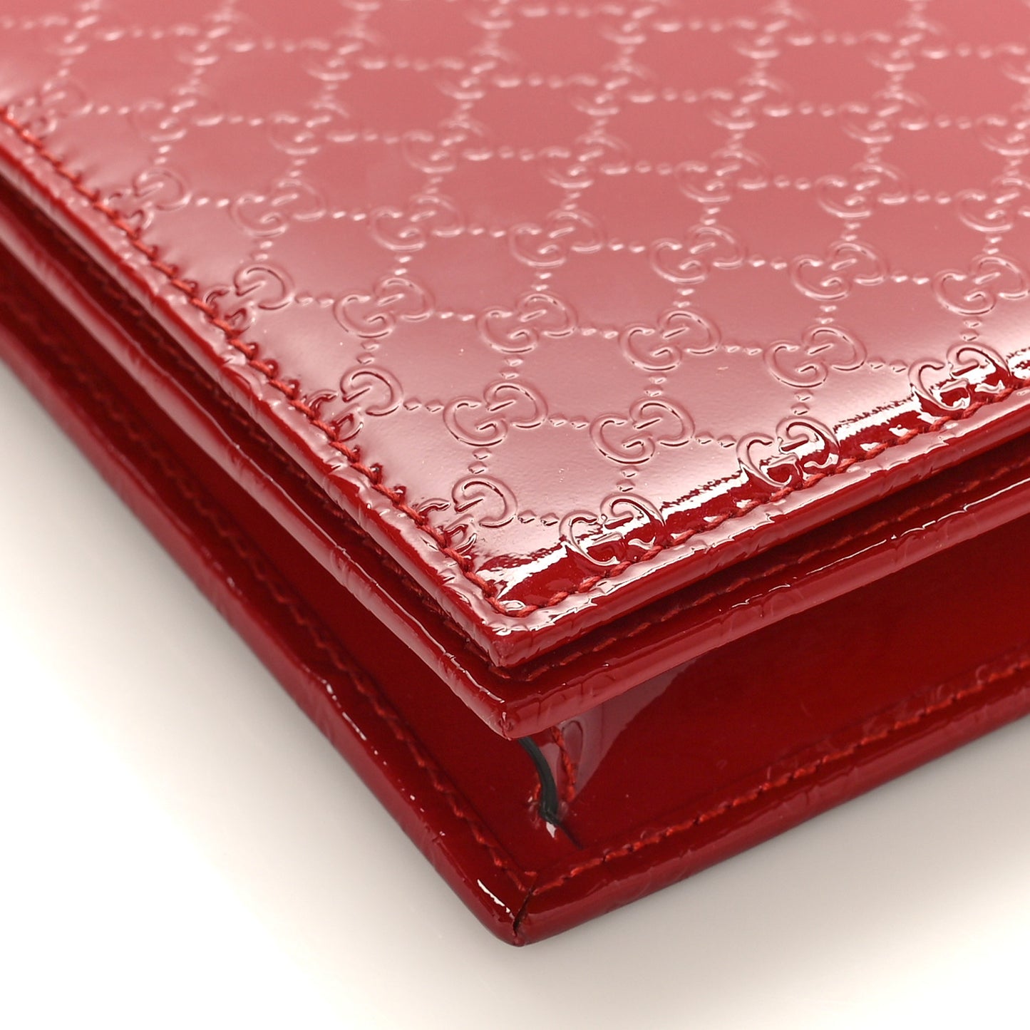 Patent Microguccissima Mini Nice Wallet Rose Bed