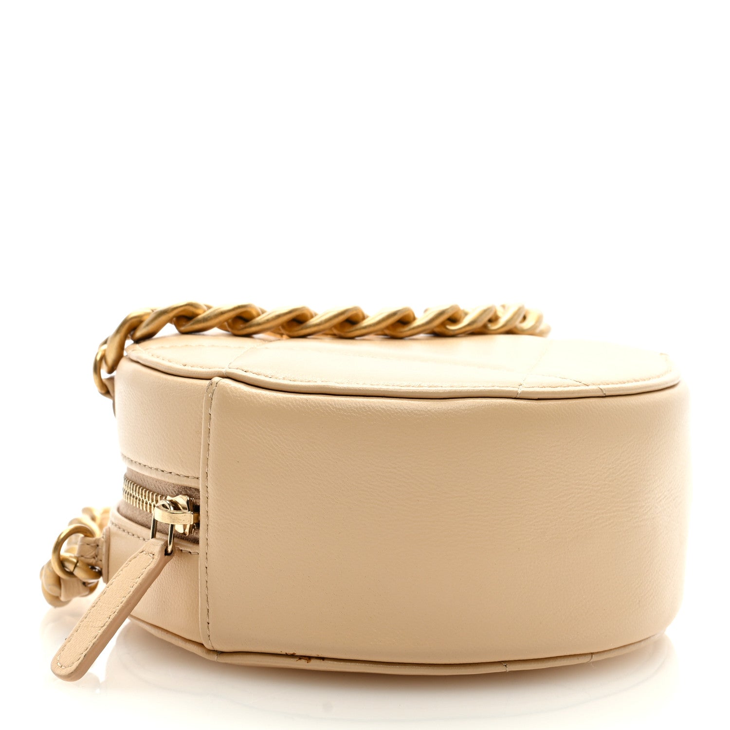 Chanel Lambskin Quilted Chanel 19 Round Clutch With Chain Beige 4 of 8