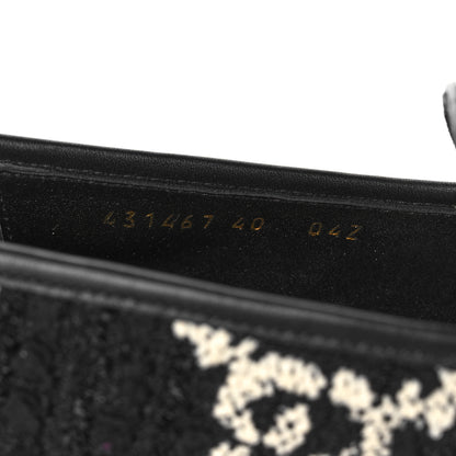 Gucci Tweed GG Monogram Horsebit Womens Jordaan Loafers 40 Black Natural 8 of 9