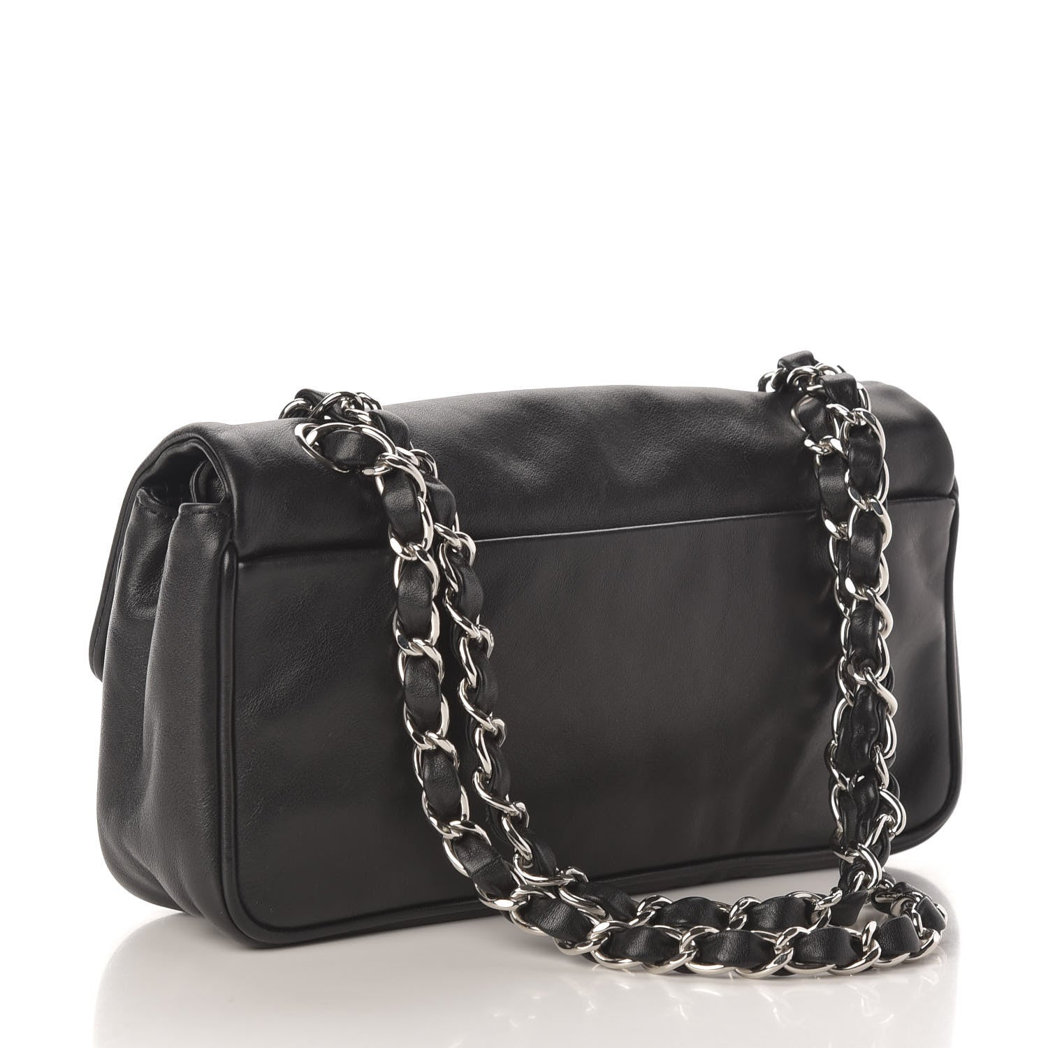 Chanel Calfskin Diagonal Ligne Medium Flap Black 3 of 12