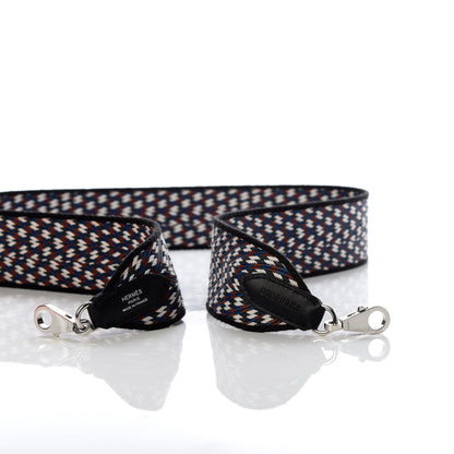 Hermes Toile Swift 50mm Sangle ZigZag Shoulder Strap Black White Deep Blue 3 of 4