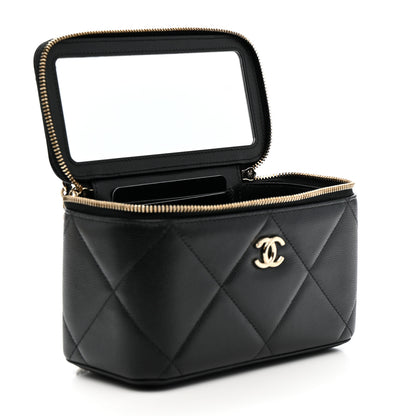 Chanel Caviar Quilted Top Handle Long Vanity Black 5 of 12