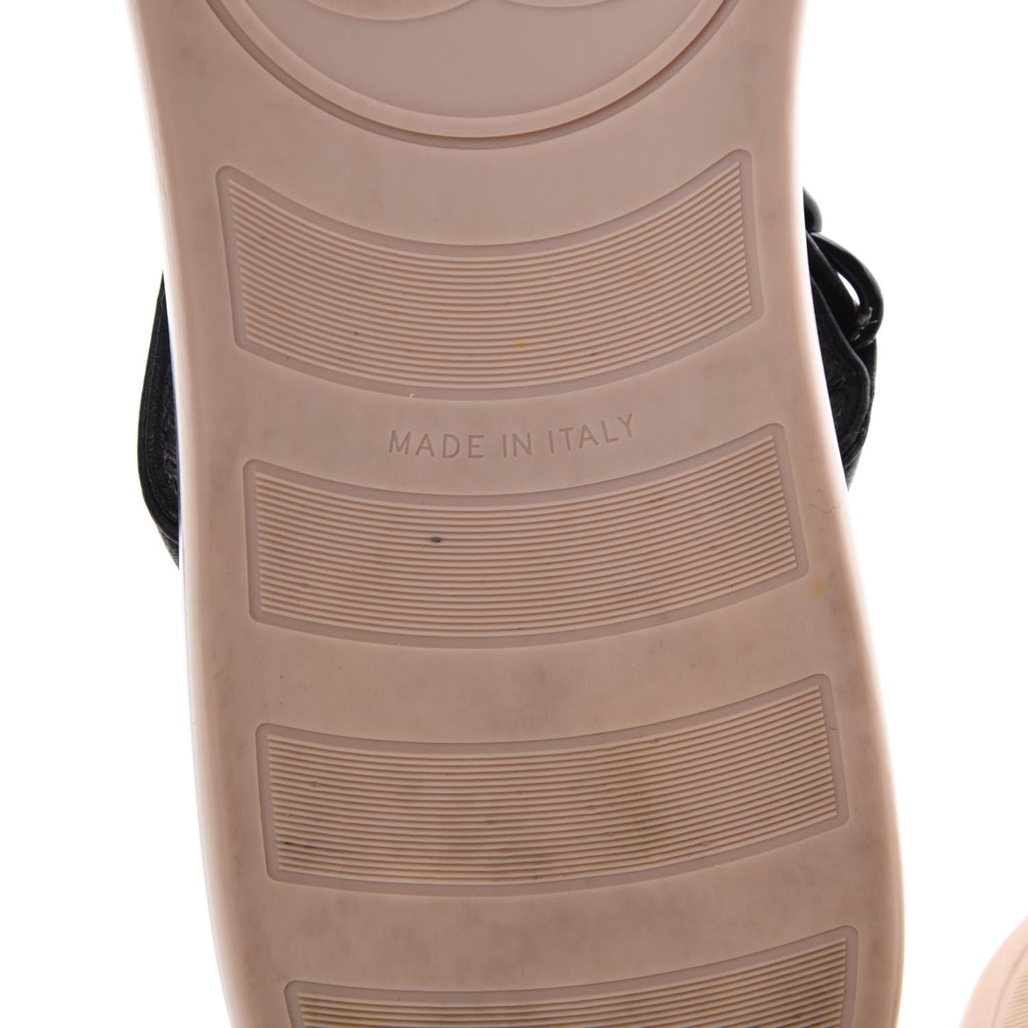Calfskin Quilted Chain Thong Sandals 38 Black