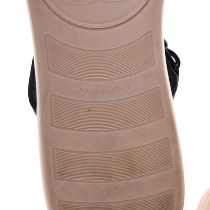 Chanel Calfskin Quilted Chain Thong Sandals 38 Black 8 of 14