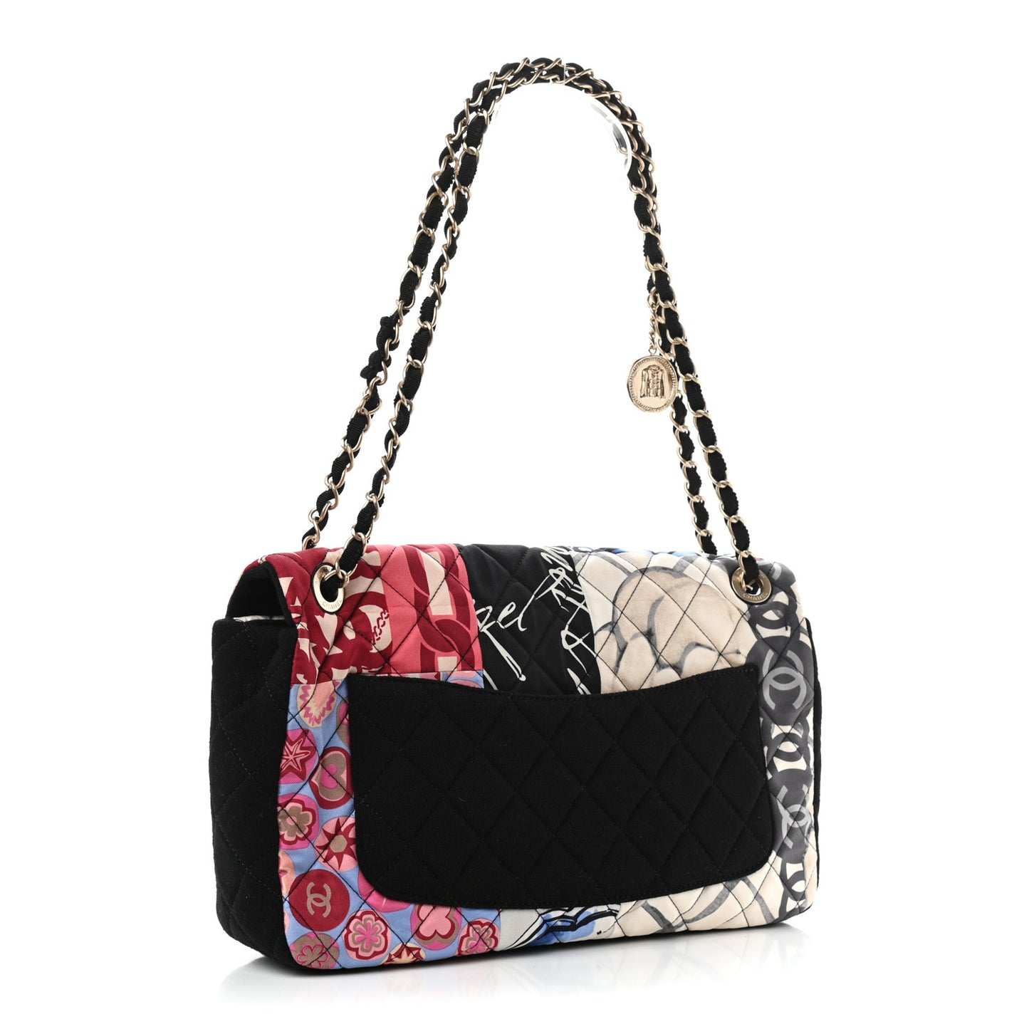 Fabric Quilted Medium Flap Red Black White