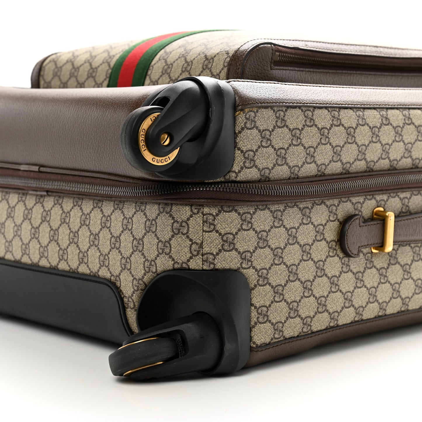 GG Supreme Monogram Web Medium Savoy Trolley Beige Ebony