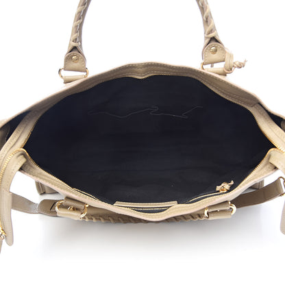 Balenciaga Chevre Gold Metallic Edge Hardware City Beige Latte 5 of 20