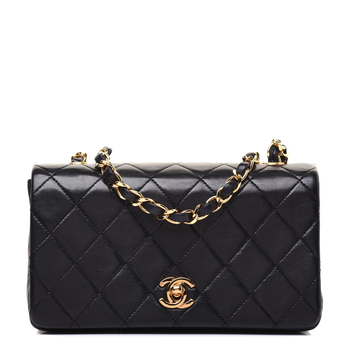 Lambskin Quilted Mini Flap Black