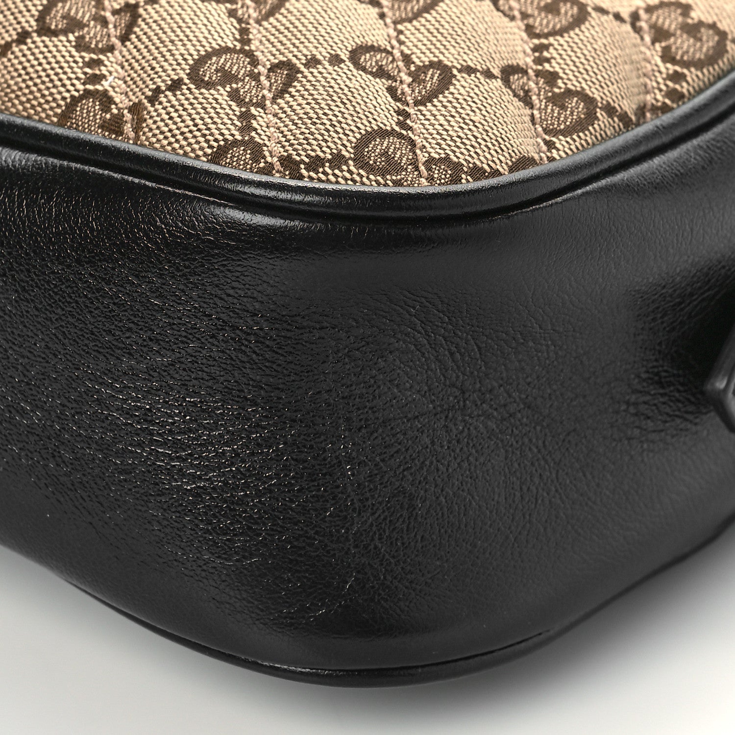 Gucci Monogram Matelasse Diagonal Small GG Marmont Chain Shoulder Bag Beige Black 9 of 10