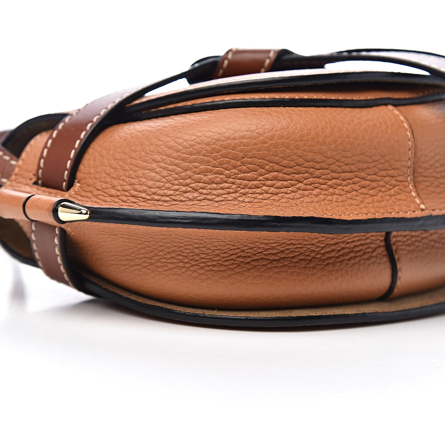 Grained Calfskin Mini Gate Crossbody Bag Caramel Pecan