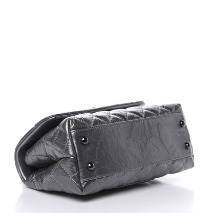 Chanel Metallic Aged Calfskin Quilted Mini Coco Handle Flap Charcoal 4 of 10
