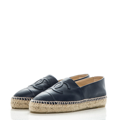 Chanel Lambskin CC Espadrilles 37 Dark Navy 3 of 7