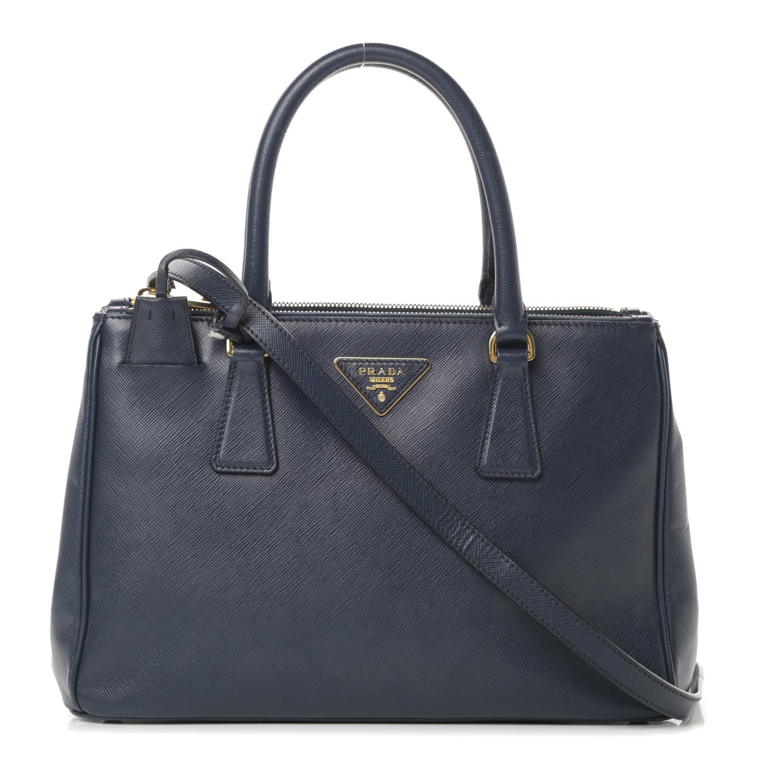 Prada Saffiano Small Galleria Double Zip Tote Bluette 1 of 22