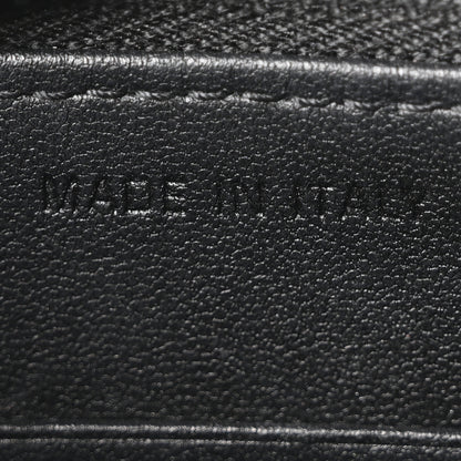 Christian Dior Calfskin Macrocannage Diamond Caro Zipped Pouch With Chain Black 7 of 12