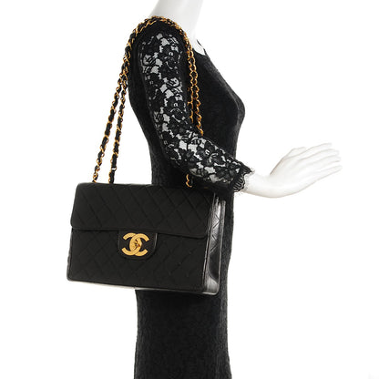 Chanel Lambskin Quilted Jumbo Flap Black 2 of 8
