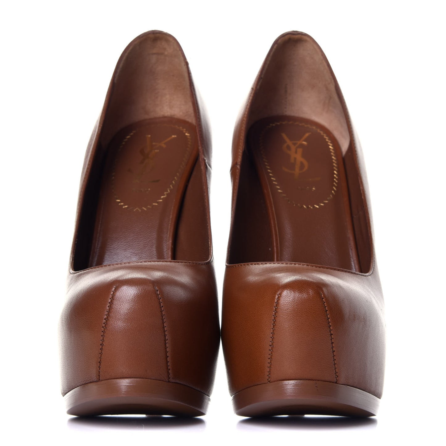 Calfskin Tribtoo 105 Platform Pumps 38.5 Brown