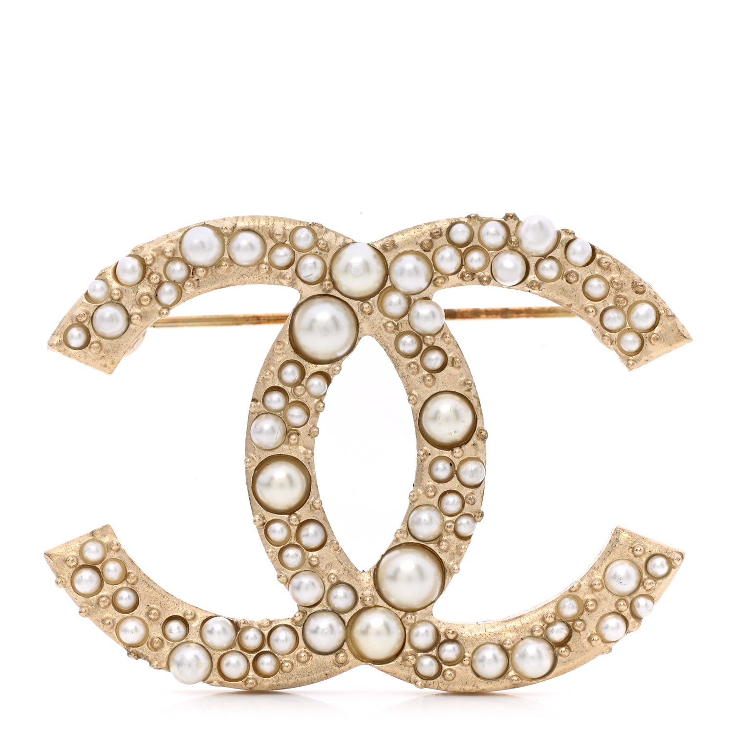 Chanel Pearl CC Brooch Gold 1 of 6