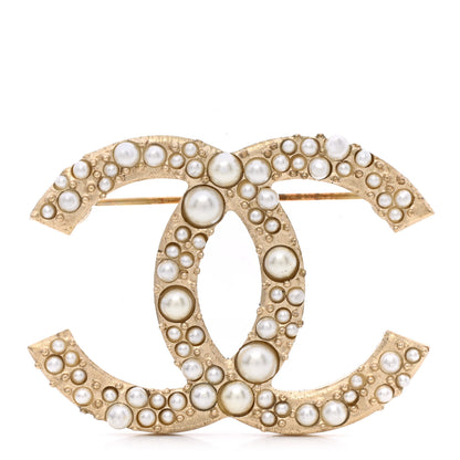 Chanel Pearl CC Brooch Gold 1 of 6