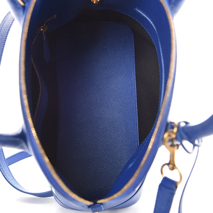 Balenciaga Signature Grained Calfskin Logo S Ville Top Handle Bag Bleu Roi White 7 of 11