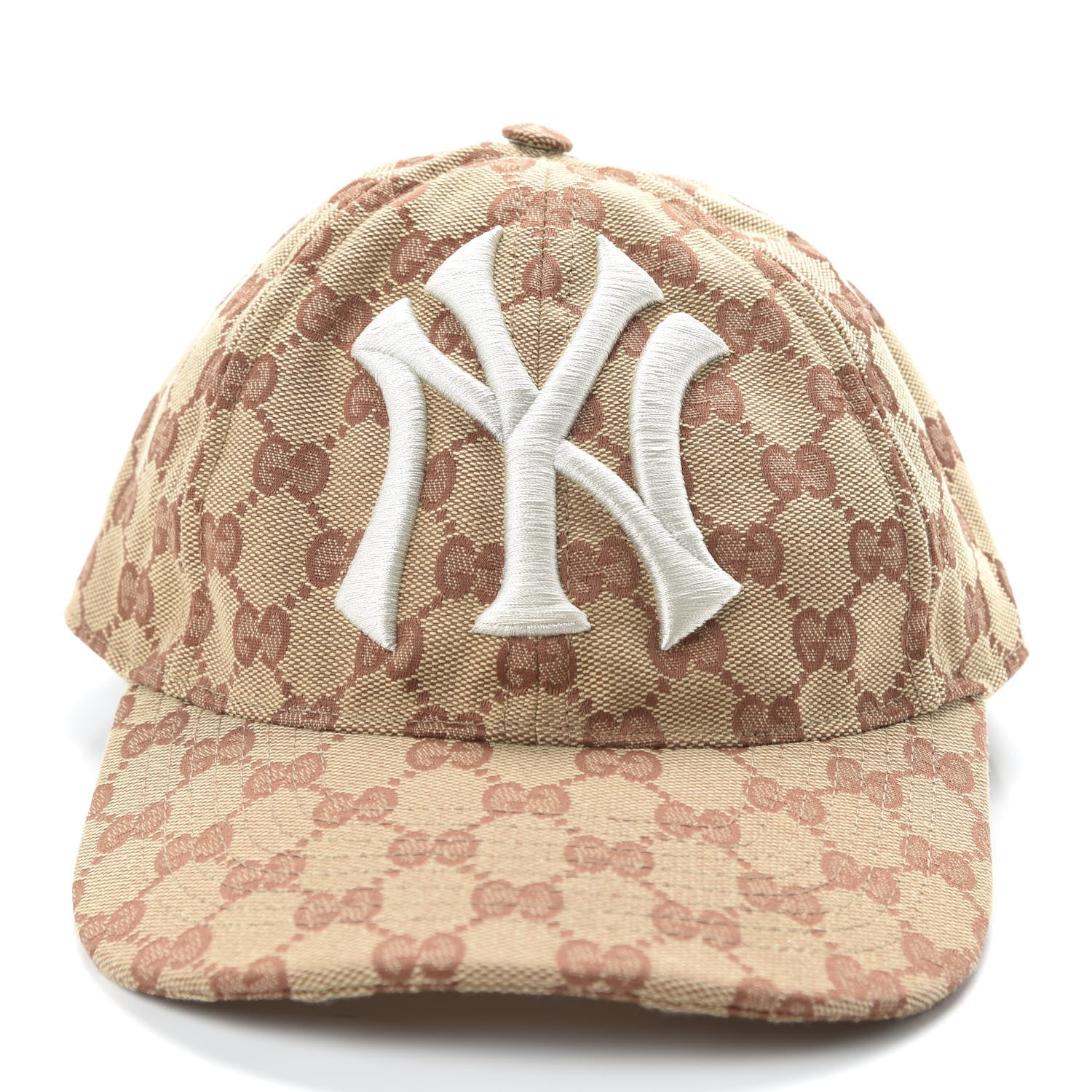Gucci X MLB Monogram NY Yankees Baseball Hat 55-59 Beige Ruggine 3 of 9