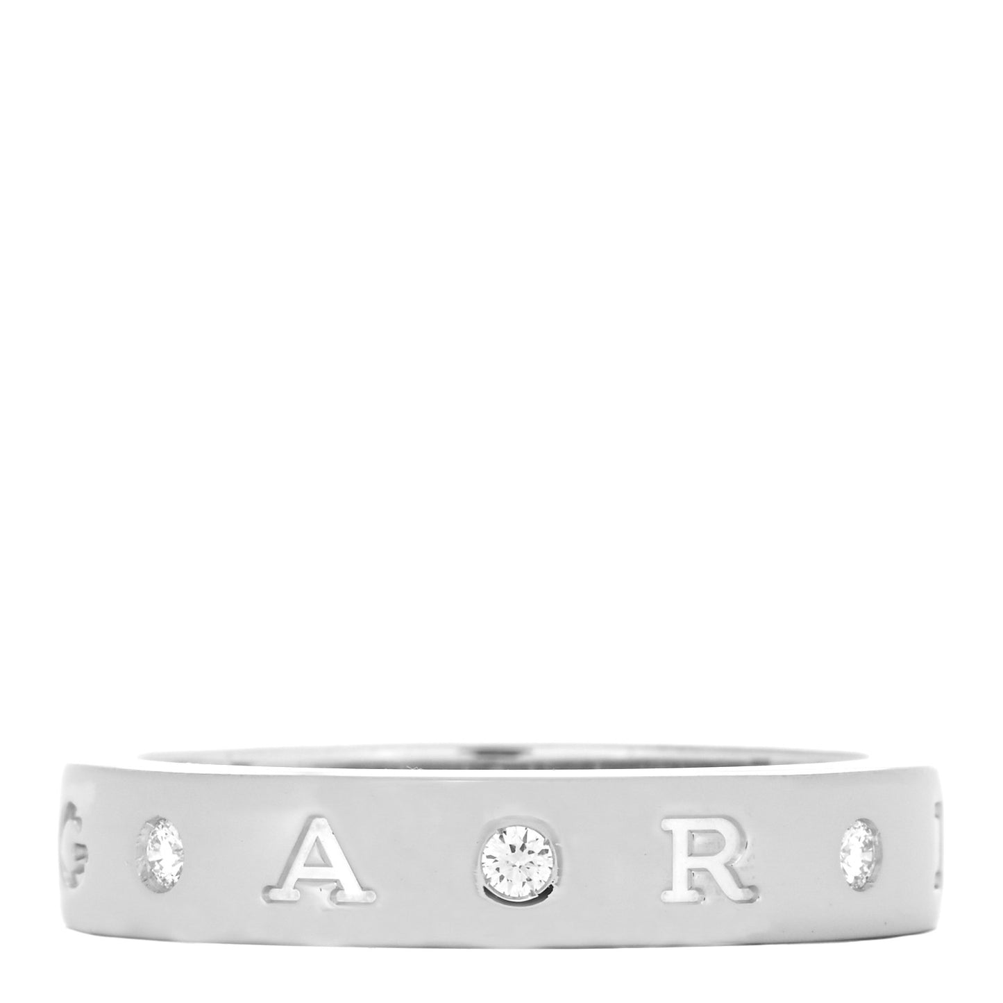 18K White Gold 7 Diamond B.Zero1 Essential Band Ring 68 12.25