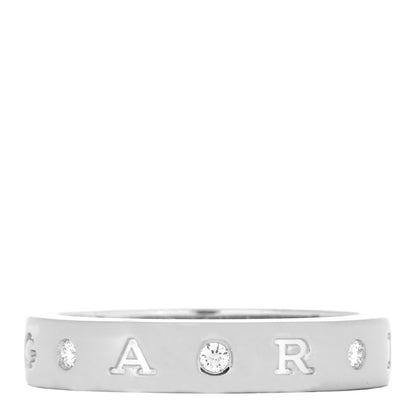 Bulgari 18K White Gold 7 Diamond B.Zero1 Essential Band Ring 68 12.25 3 of 4