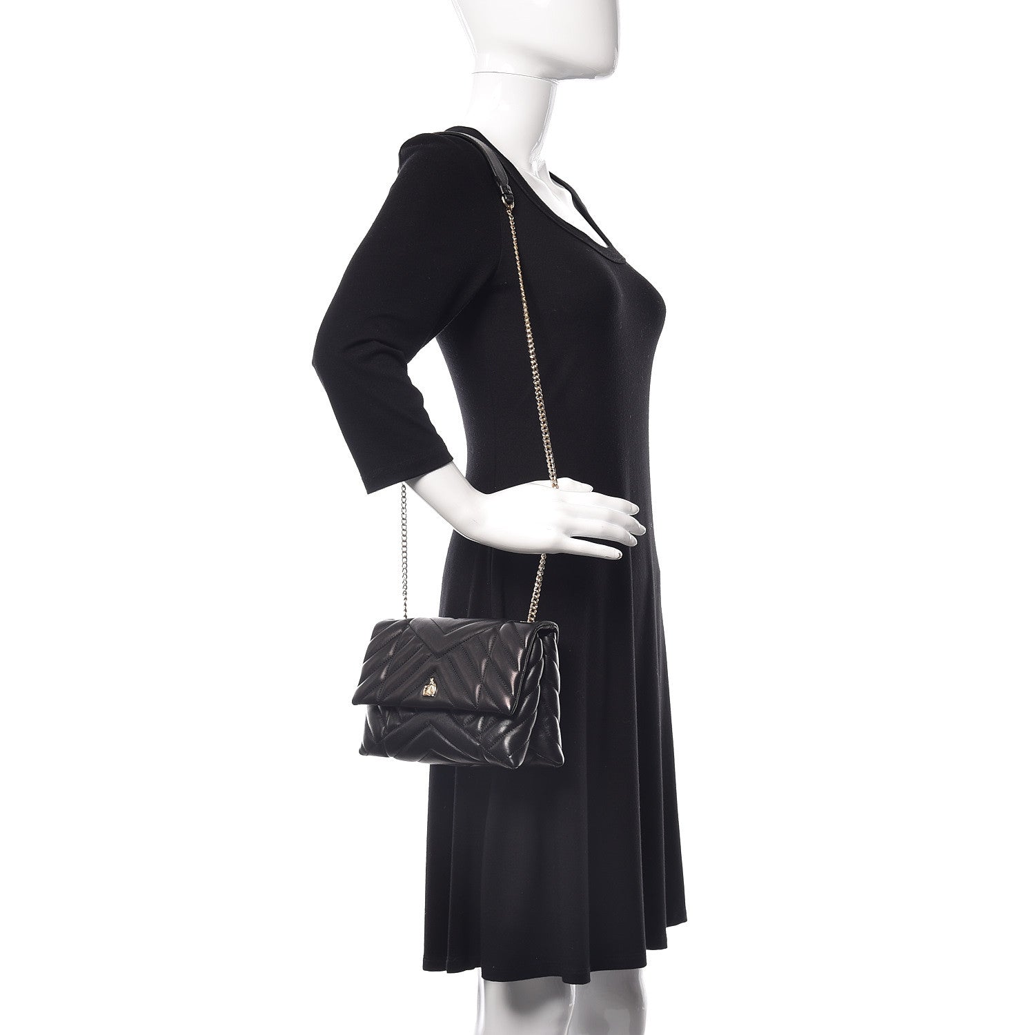 Lanvin Lambskin Quilted Mini Sugar Flap Shoulder Bag Black 2 of 8