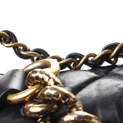 Chanel Aged Calfskin Quilted Large Pondichery Flap Black 8 of 11