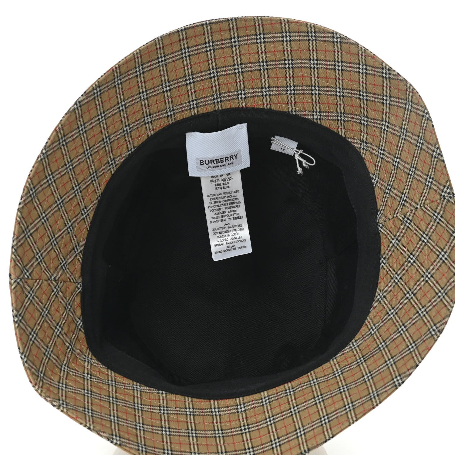 Burberry Technical Cotton Micro Check Bucket Hat M 7 of 8