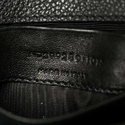 Saint Laurent Grained Calfskin Matelasse Chevron Classic Monogram Baby Chain Bag Black 7 of 11