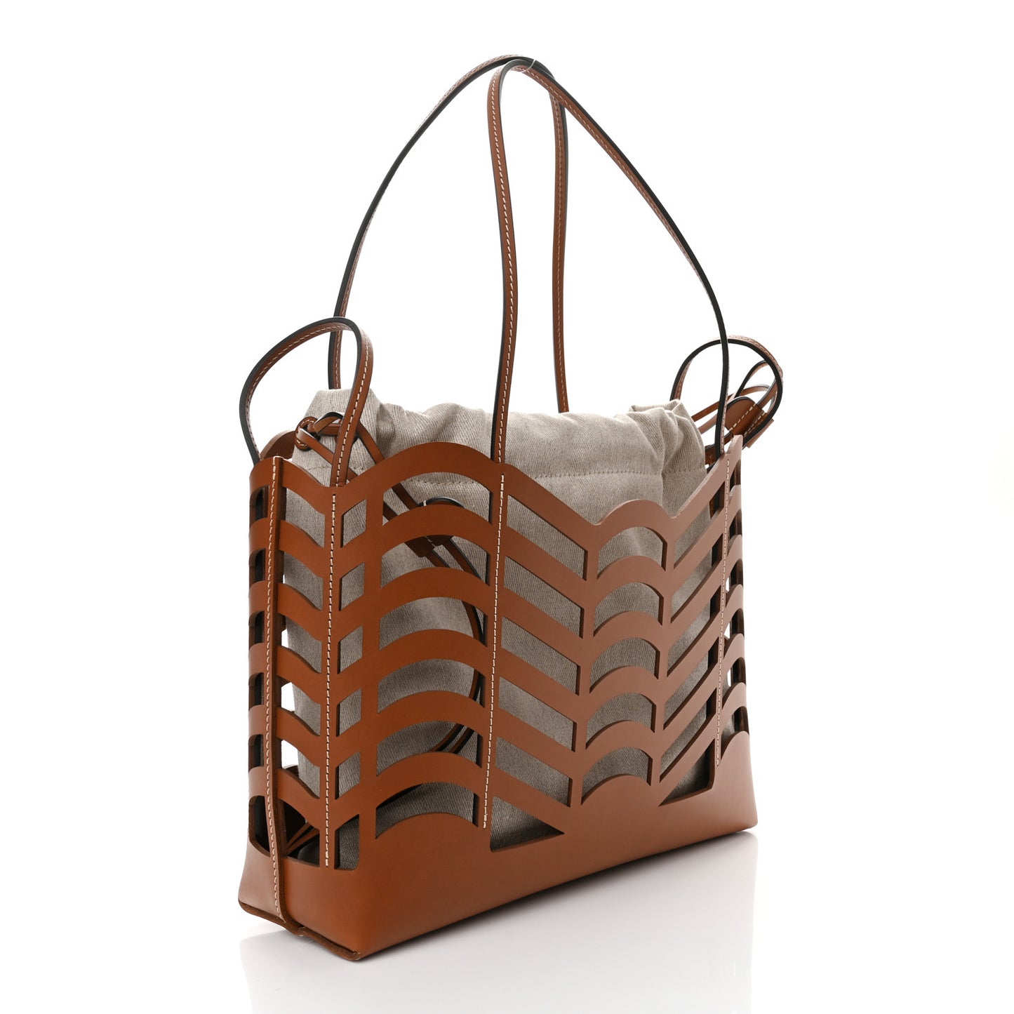 Calfskin Small Kayan Basket Tote Bag Caramel