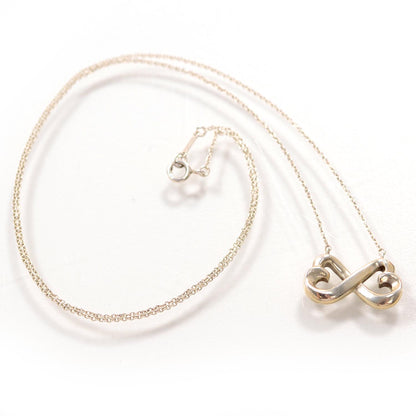 Tiffany Sterling Silver Paloma Picasso Double Loving Heart Necklace 1 of 3